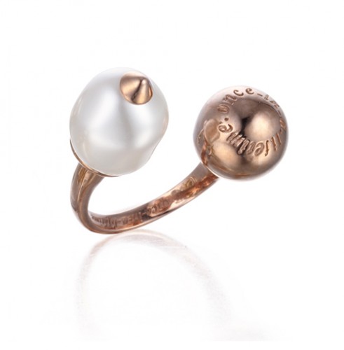 baroque pearl open ring pink