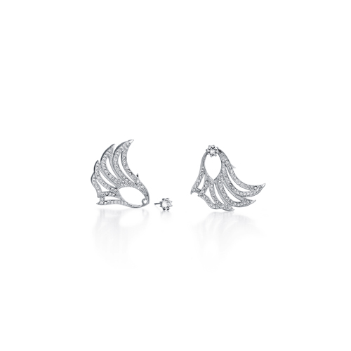 Devil&#039;s wing earring white